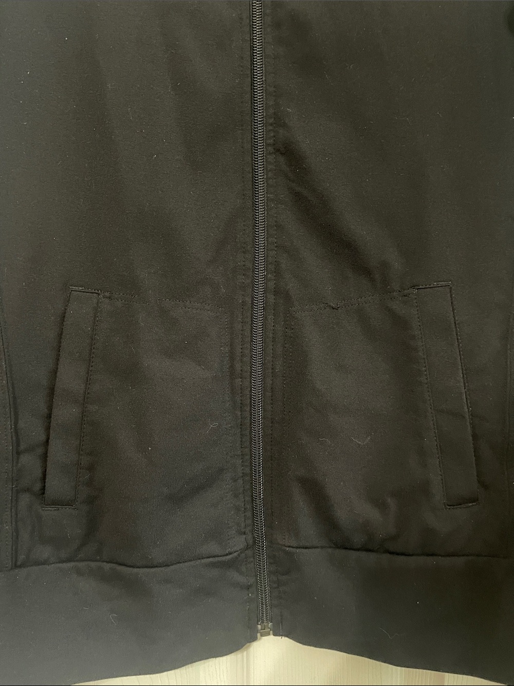 Tuff Athletics Size Large Black Mock Neck Zip Up Jacket Thumb Holes Pockets - Picture 8 of 14